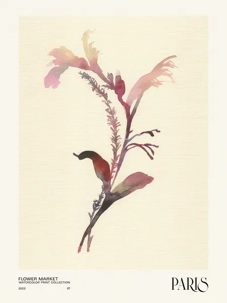 Watercolor print collection. Flower market - Paris by NKTN