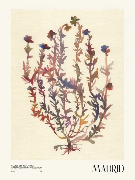 Watercolor print collection. Flower market - Madrid by NKTN