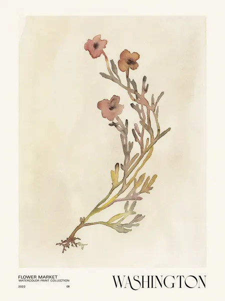 Watercolor print collection. Flower market - Washington by NKTN