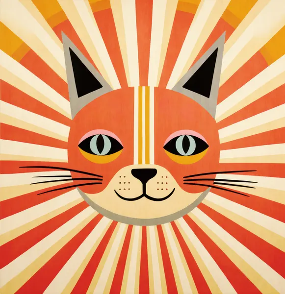 Happy Geometric Cat by Andrea Haase
