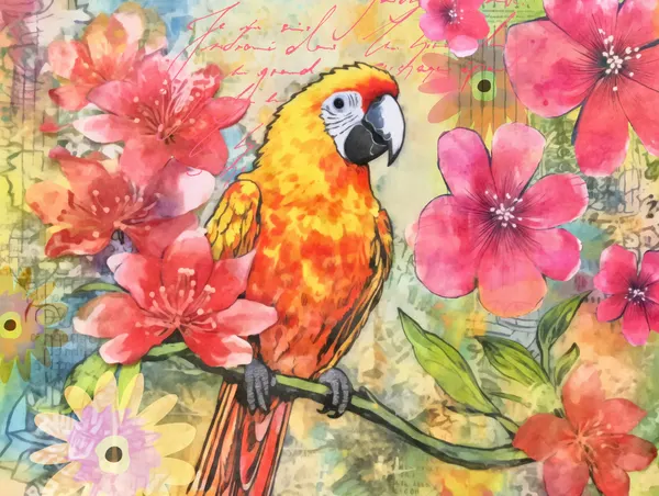 Vibrant Parrot Blossom by Andrea Haase