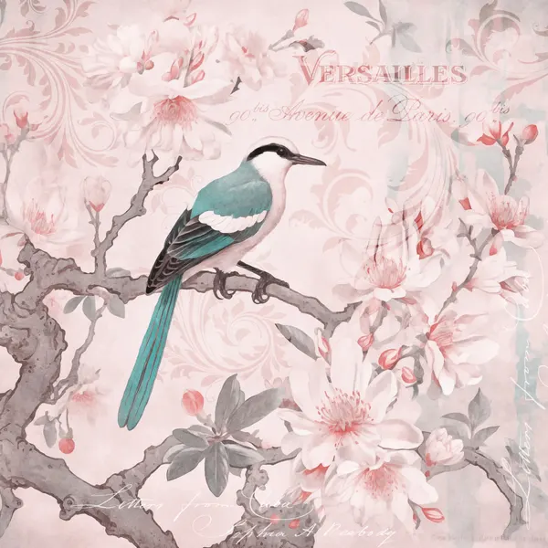 Bird on Cherry Blossoms by Andrea Haase