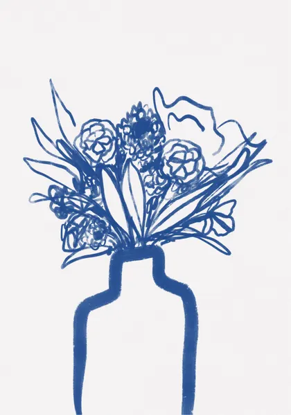 Blue Vase Bouquet by Athene Fritsch