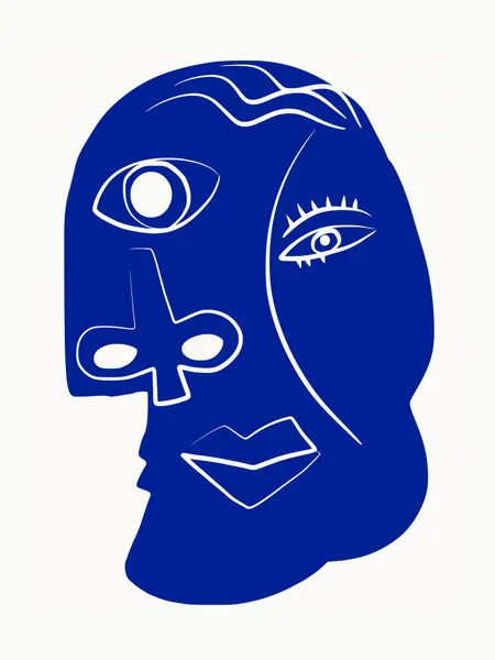 Abstract Blue Face by Little Dean