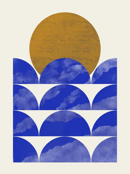 Golden Sun Blue Horizon by Little Dean
