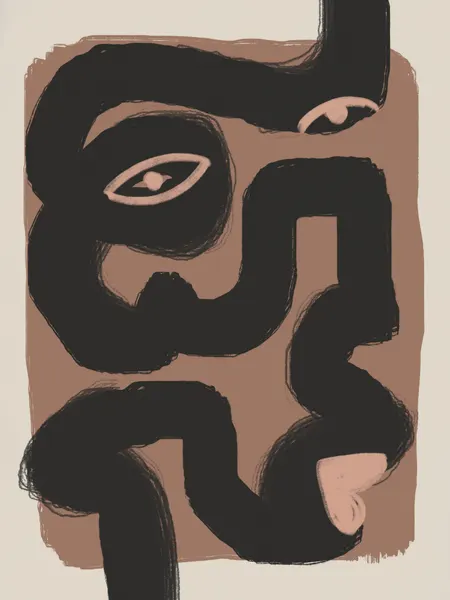 Minimalist Abstract Face by Little Dean