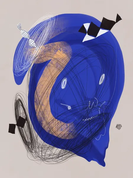 Abstract Blue Character by Little Dean