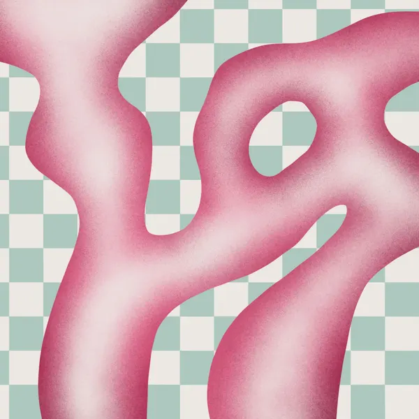 Pink Fluid Checkerboard by Little Dean