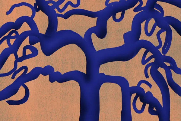 Blue Organic Flow by Little Dean