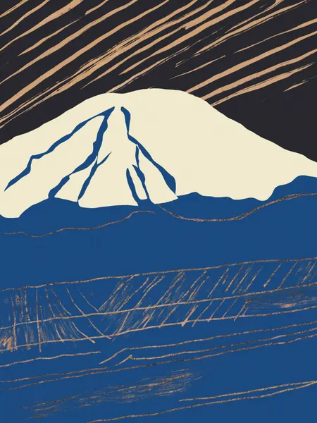 Mount Fuji Golden Sky by Little Dean