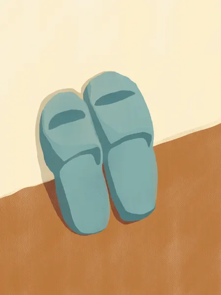 Cozy Blue Slippers by Little Dean