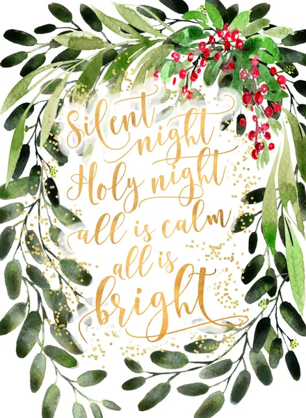 Silent Night Christmas Wreath by Rosana Laiz Blursbyai