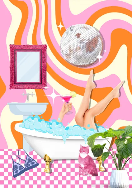 Groovy Bathtub Bliss by Athene Fritsch