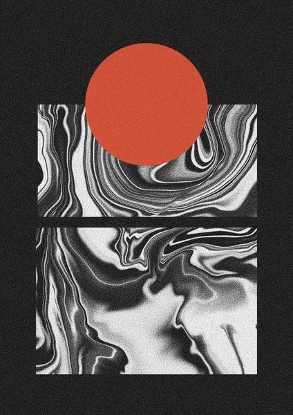 Red Sun Marble Flow by Amy Louise Baker