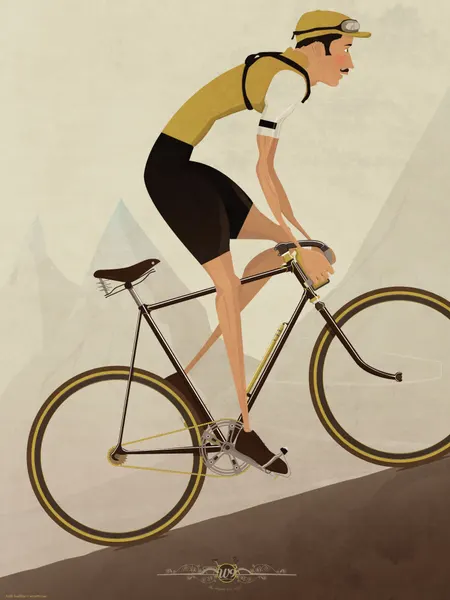 Vintage Cycling Climb by Wyatt 9