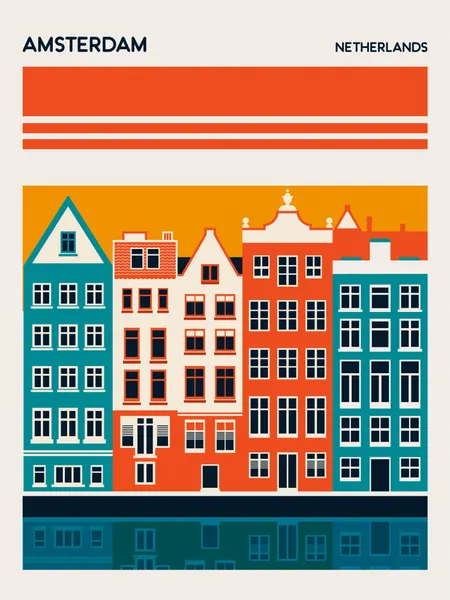 Amsterdam Canal Houses by Retrodrome