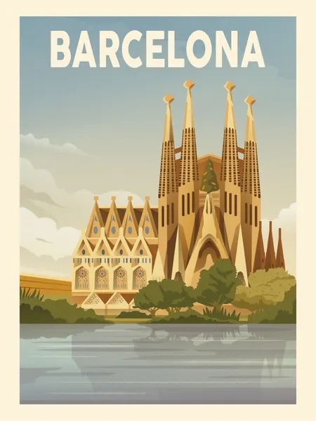 Barcelona Sagrada Familia Reflection by Retrodrome