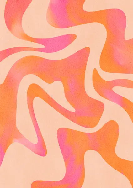 Groovy Pink Orange Swirls by Baroo Bloom