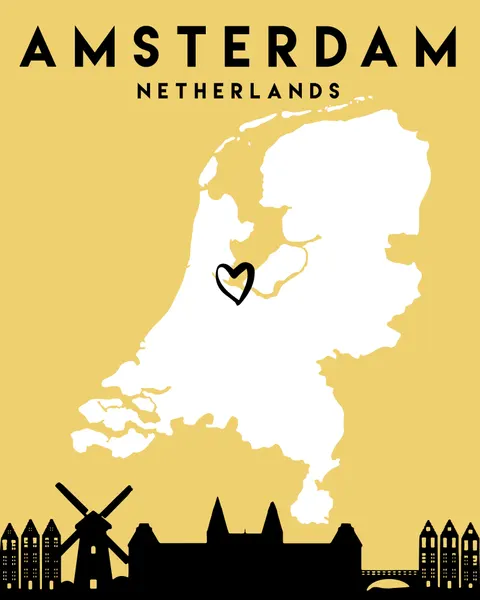 Amsterdam Holland Travel Map by Emiliano Deificus