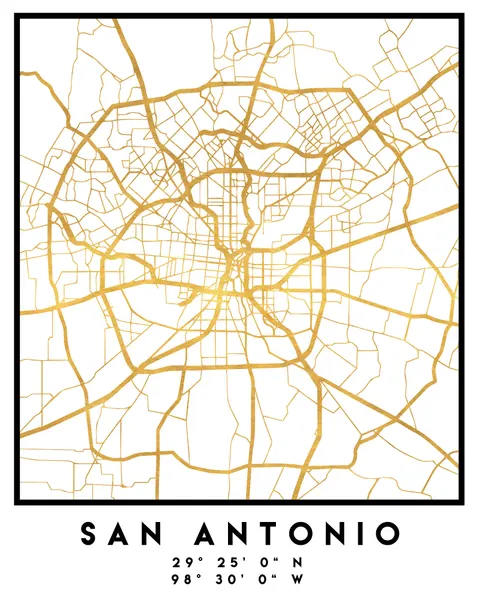 San Antonio Gold Map by Emiliano Deificus