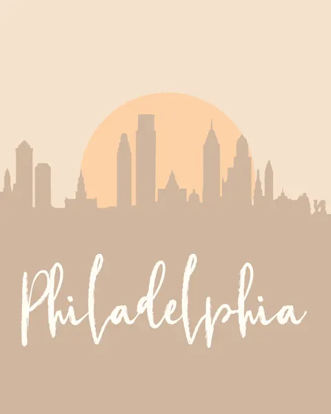 Philadelphia Skyline Sunset by Emiliano Deificus