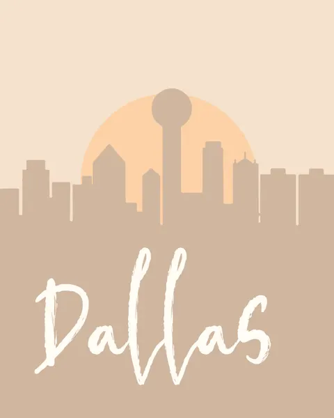 Dallas City Sunset Silhouette by Emiliano Deificus