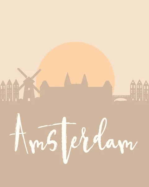 Amsterdam City Silhouette by Emiliano Deificus