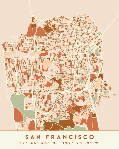 Abstract San Francisco Map by Emiliano Deificus