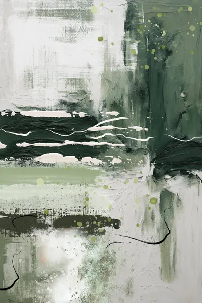 Calming Green Abstract by Sally Ann Moss