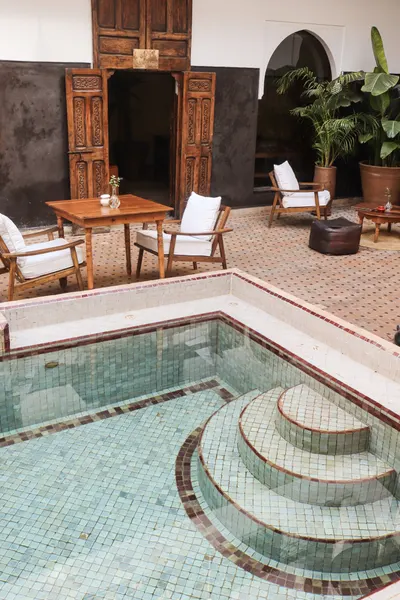 Tranquil Moroccan Courtyard Pool by Henrike Schenk