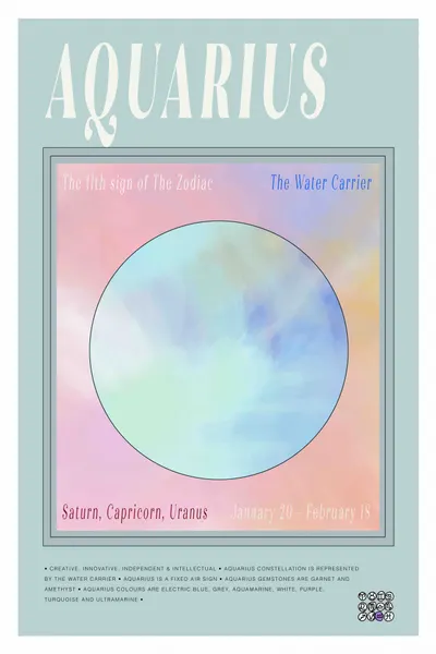 Pastel Aquarius Zodiac by casa cartissi