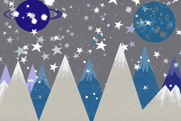 Dreamy Mountain Night Sky by casa cartissi