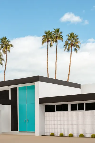 Turquoise Blue Doors on a Modern Home by Tom Windeknecht