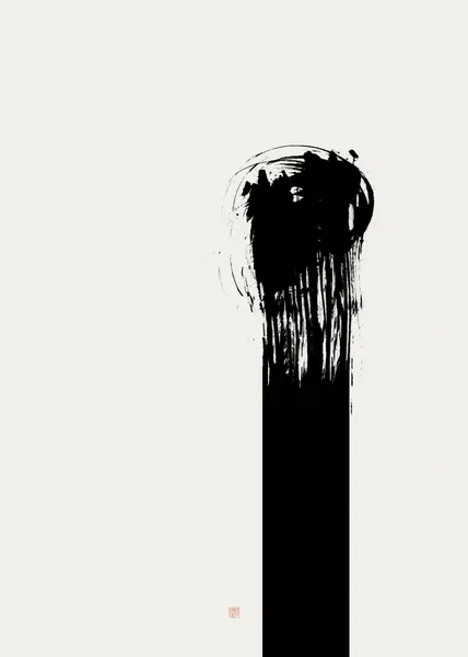 Bold Ink Stroke Abstract by Thoth Adan