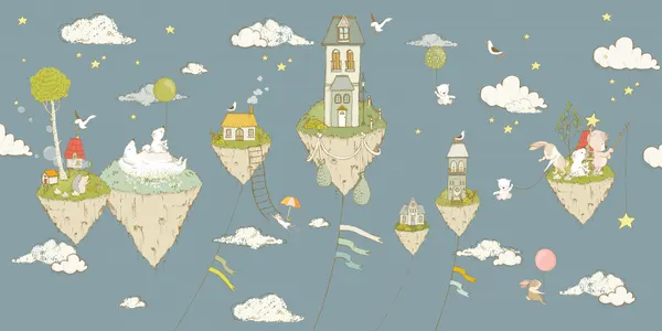 Whimsical Sky Islands by Sue Skellern
