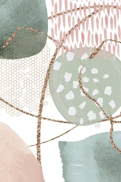 Soft Abstract Gold Shapes by Sally Ann Moss