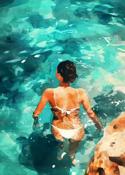 Turquoise Water Woman by Justyna Jaszke