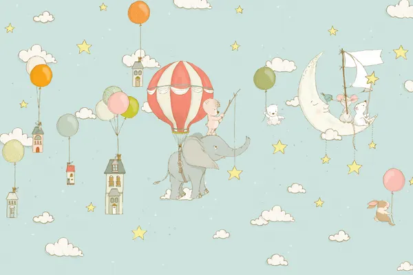 Flying Elephant Moon Boat by Sue Skellern