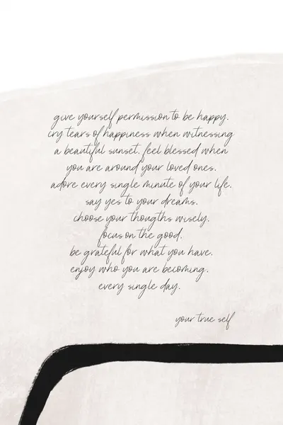 Give Yourself Permission To Be Happy by uplusmestudio