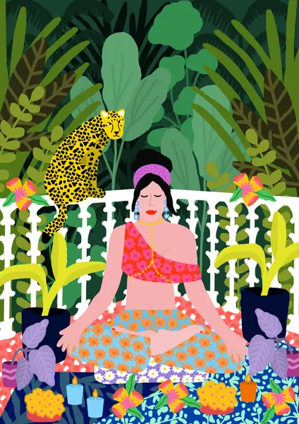 Woman In Lotus Position by Rafaela Mascaro