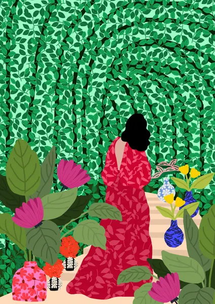 Girl At Her Garden by Rafaela Mascaro