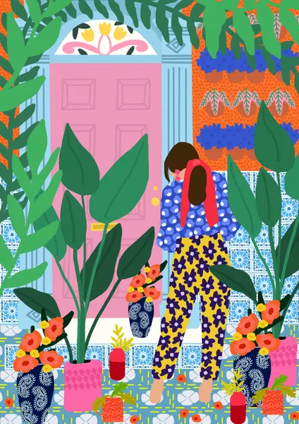 Floral girl by Rafaela Mascaro
