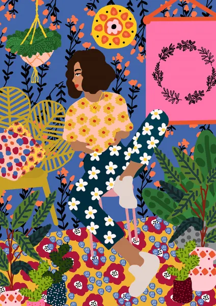 Floral Retreat Girl by Rafaela Mascaro