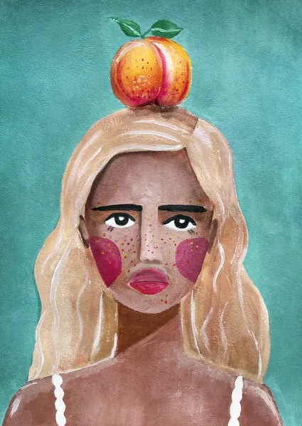 Woman With Peach by Raissa Oltmanns