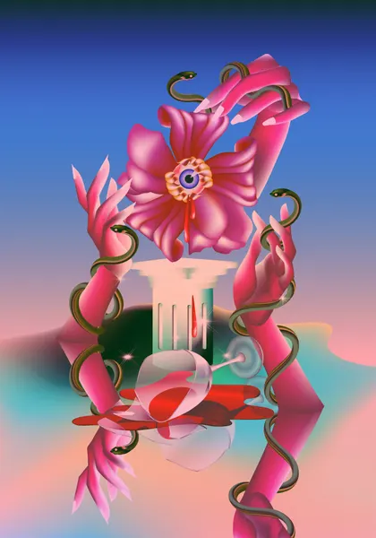Surreal Floral Embrace by Paulina Almira