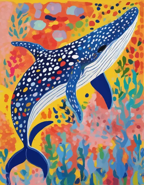 Vibrant Ocean Whale by Uma Gokhale