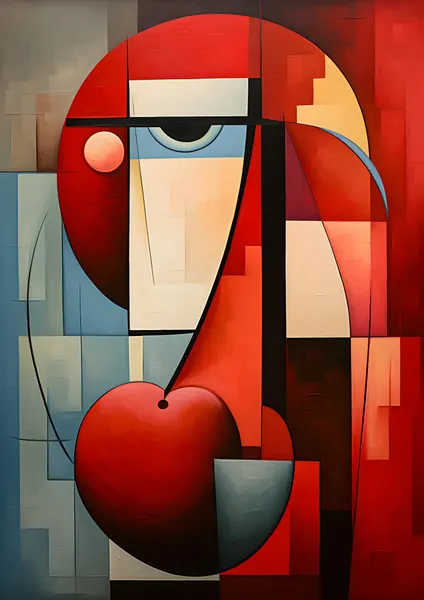 Abstract Face Red Heart by Andreas Magnusson