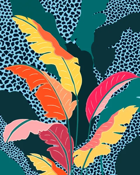 Vibrant Tropical Leaves by Uma Gokhale