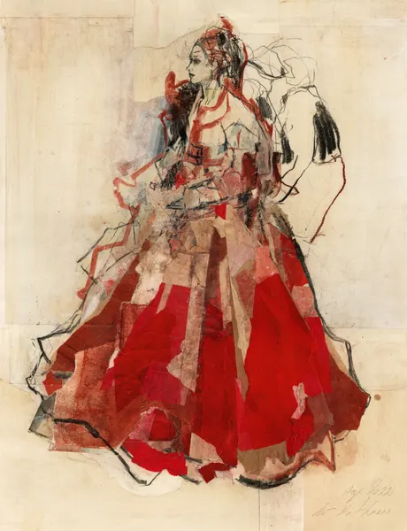 Elegant Woman In Red by Ute Rathmann