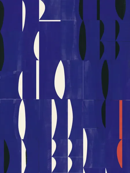 Geometric Blue Rhythm by Little Dean